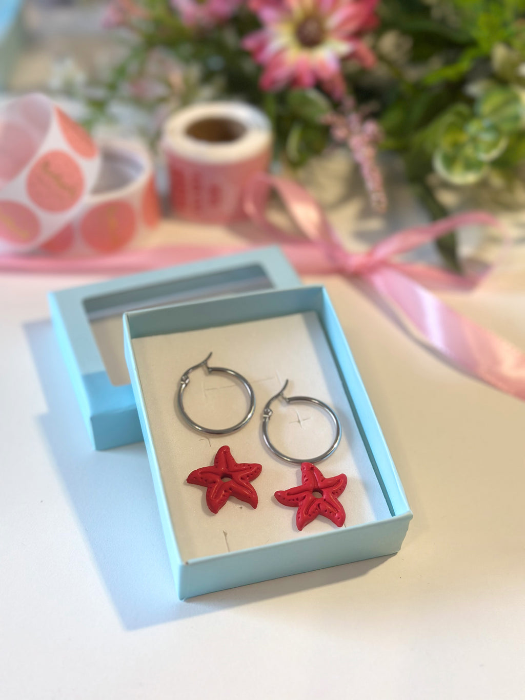 Sea Star Ring - crvene (srebrni ring)