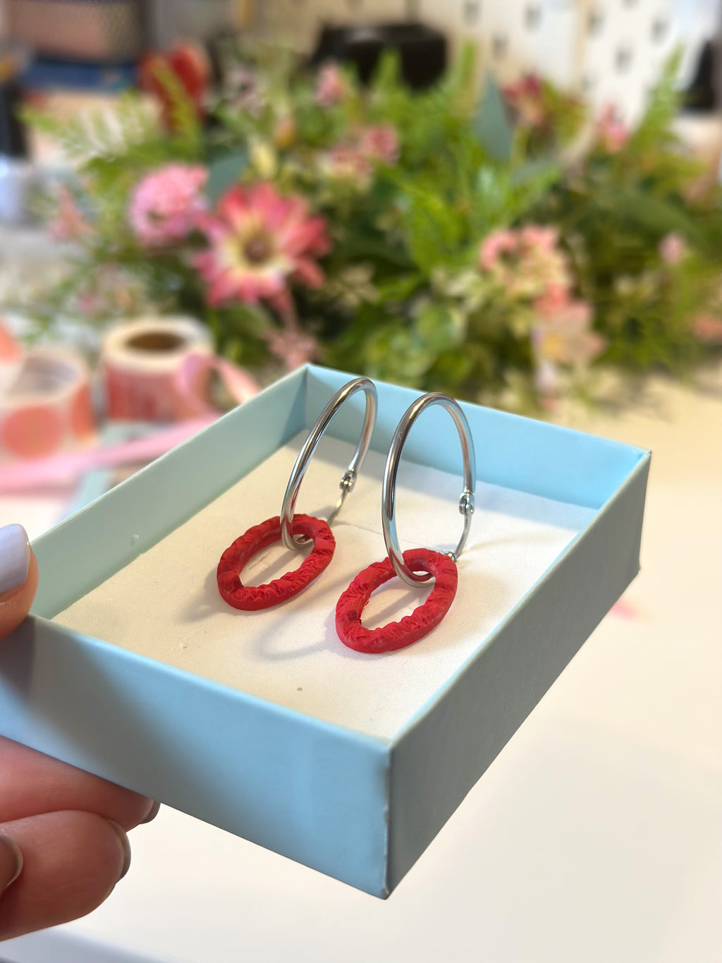 Color Ring - crvena (srebrni ring)