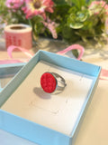 Red Textured Candy - srebrni